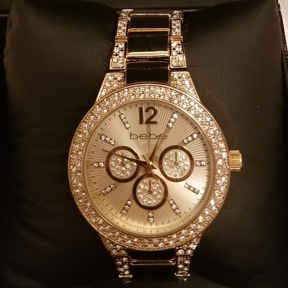 BEBE Gold Rhinestone Watch - Picture 5 of 8